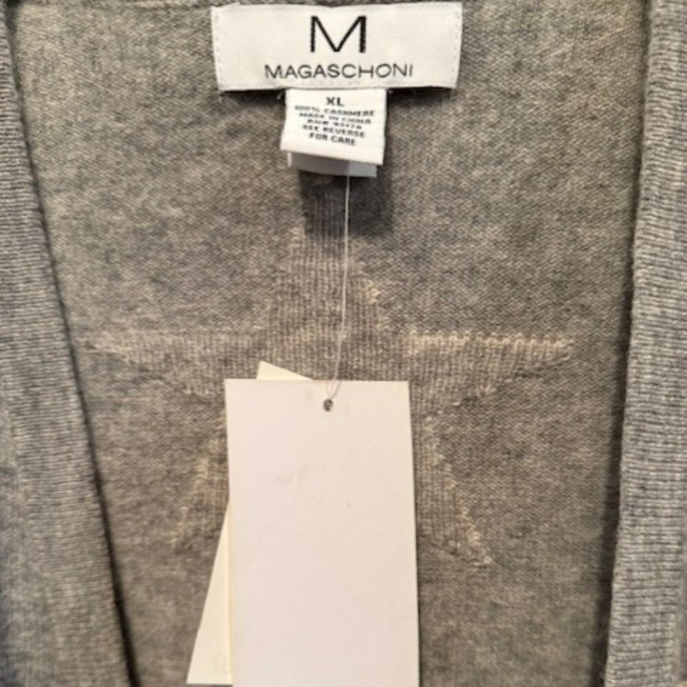 Magaschino 100% cashmere open front Star cardigan Sweater - Picture 15 of 16
